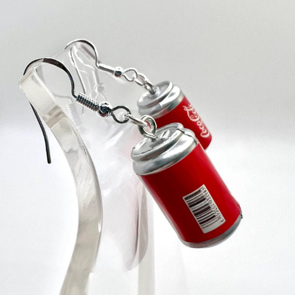 Coke Can Earrings - Coca Cola Earrings - Coke Earrings - Drink Earrings - Picture 3 of 9